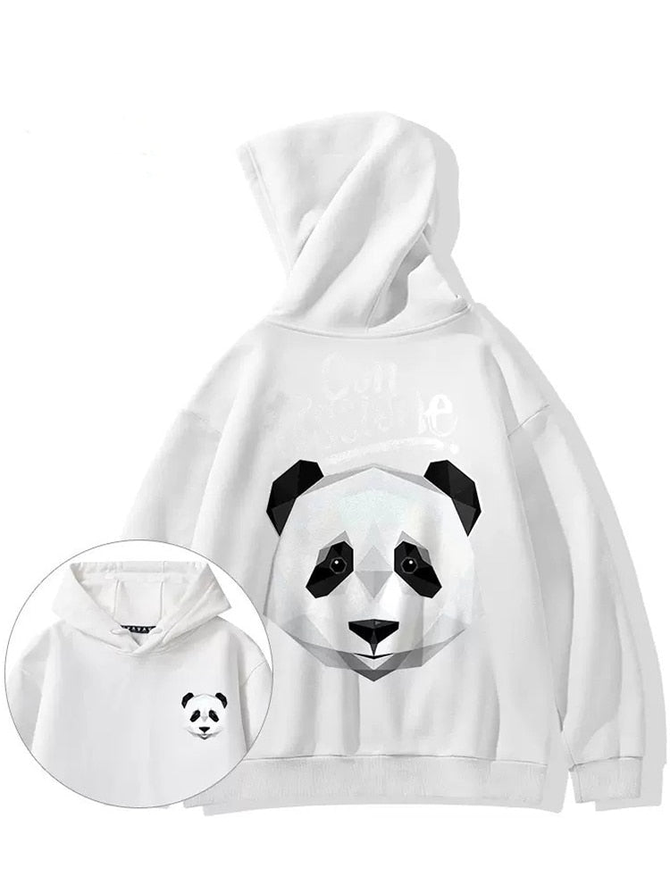 Panda Printing Streetwear Hoodies for Men and Women Oversized