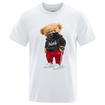 Sports Mask Bear Print Short-sleeved T-shirt Summer Casual Oversized