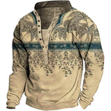Sweatshirt Pullover Button Animal Patterned Casual Daily 3D