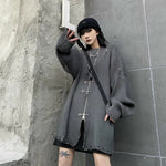 Zipper Korean Fashion Streetwear Goth Punk Knitted Top 2022 Autumn