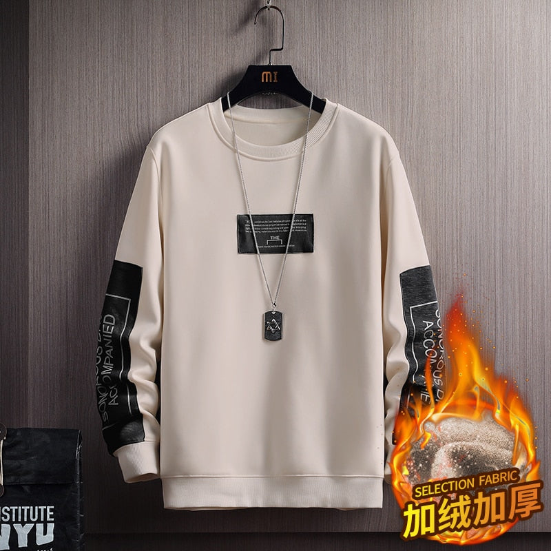 Loose Fashion Casual Pullovers Round Neck Long Sleeve Fleece