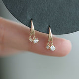 925 Silver Needle Simple Shiny Zircon Earrings Gold Plating Crystal Stud Earrings