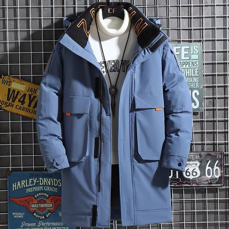 Long Warm Thick Hood Parkas Jacket Coat (e)