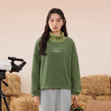 Two Piece Fleece Sweatshirt Winter Long Sleeve Turtleneck Loose Hoodie Casual Streetwear Pullover