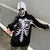 Gothic Punk Street Zipper Skeleton
