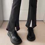 Vintage Black Denim Flare Pants Streetwear High Waist Slim Y2K Pants