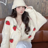 Women's Y2k Sweater Loose Cardigan , Long Sleeve, Tops Chic Preppy Style