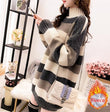 Autumn Winter Fashion Loose Stripe Medium Length Sweaters Pullover