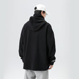 Japan Style Casual O-Neck 2023 Spring Autumn Black Hoodie Sweatshirt
