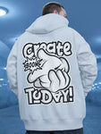 Cartoon Finger Graphic Hooded Sweatshirts