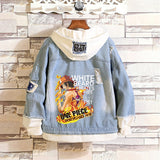 Anime Hoodies Luffy Cosplay Hooded Casual Sweatshirt Cotton Denim Jacket Outerwear Universal