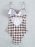 Sexy Print Strapped Swimwear Women One Piece Swimsuit Monokini Backless Hollow Bathing Suit