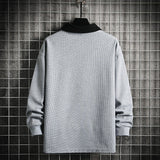 Collars Fake Two Piece Oversized Pullovers Male Patchwork