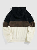 Embroidered Fluffy Sweatshirts Colorblock