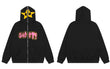 Harajuku Retro Vibes Vintage Emo Hooded Jacket Streetwear Hip Hop with Embroidery Star Letter and Full Zip Up Punk Fleece Jackets in Cotton for a Fashionable Coat