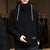 Y2k Streetwear Autumn Winter Hood Sports Black Windproof Oversized Hoodie