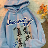 Fun and Cute Rabbit Print Hooded Fleece American