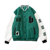 Retro Letter Embroidery Jackets Coats Women Hip Hop Heavy Industry Baseball