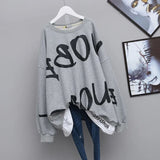 Loose Casual Cotton Sweatshirt All Match Jumpers (e)