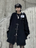 Zipper Korean Fashion Streetwear Goth Punk Knitted Top 2022 Autumn