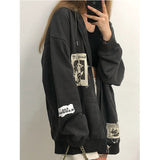 Emo Women Alt Korean Hoodie Zip Up Grunge Aesthetic Jacket Vintage
