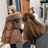 Winter Jacket Women Parka Fashion Long Coat Wool Liner