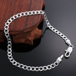 925 Sterling Silver 8 Inch 18K Gold Bracelet 5MM Sideways Chain Bracelet