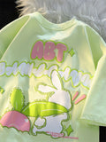 Kawaii Rabbit Print T-Shirt: Embrace Harajuku Sweetness this Summer