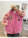 y2k style thickened lamb wool coat women embroidery winter jacket