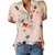 Elegant womens printing large size casual shirt vneck blouse