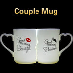 2pcs/set Creative Couple Mug Ceramic Light Kiss