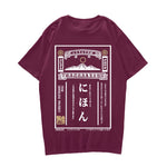 T-Shirt Men Japanese Retro Poster Short Sleeve Streetwear