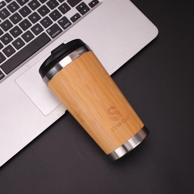 Creative Bamboo Mug Water Bottle 304 Stainless Steel Mug