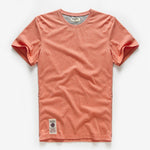 Mens T-shirt Cotton Solid Color Casual O-neck Classical Tops