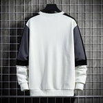 Crewneck Sweatshirt Men Patchwork Japanese Streetwear