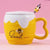Cute little bee honey jar ceramic mug with lid spoon cup