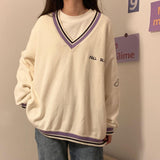 Sweaters Women Letter Daily Girls Pullovers Student Fall