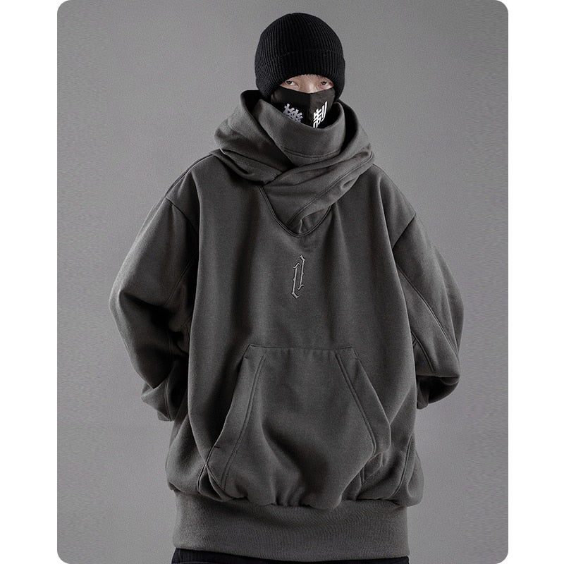 Hoodies Men Harajuku Hiphop Streetwear Fleece Oversize Sweatshirt