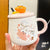 400ml Cartoon Crab Coffee Mug Spoon Cup with Lid For Student