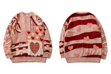 Knitted Sweaters Heart Streetwear Harajuku