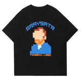 T-shirt Pixel Grid Van Gogh Streetwear Casual