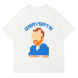T-shirt Pixel Grid Van Gogh Streetwear Casual