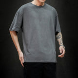 Men's Solid T Shirt Oversized Hip Hop Short Sleeve