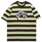 T-shirt Stripes Letters Streetwear Casual Hip Hop