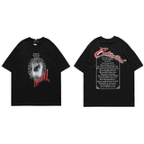 T-shirt Men Goth Evil Face Streetwear Casual