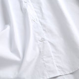 Women Retro Oversized Cotton Blouse Long Sleeve