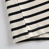 T-Shirt Women Striped Cotton Short Sleeve O Neck Casual Streetwear