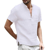 Short-Sleeved Cotton and Linen Led Casual Breathable