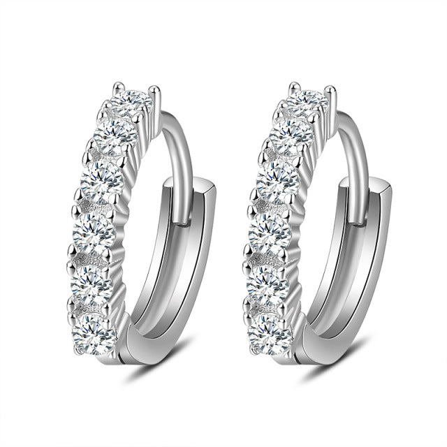 925 Sterling Silver geometric oval simple metal style detachable Earrings