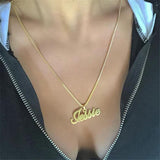 Gold Box Chain Custom Jewelry Personalized Name Pendant Necklace BFF Gift